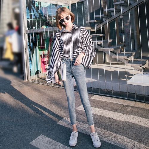 Джинсы, приталенные штаны, 2024 года, высокая талия, в обтяжку