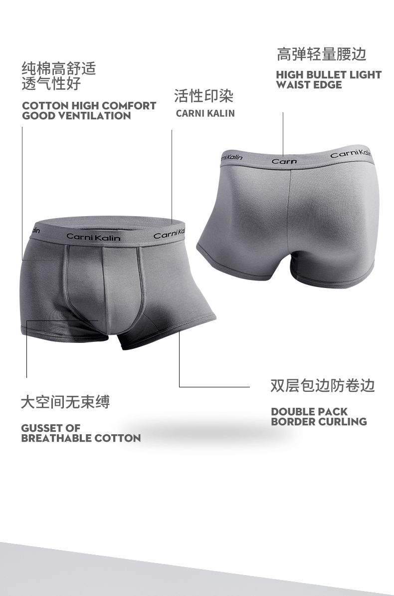 Hộp quà tặng đồ lót nam boxer nam cotton mùa hè thoáng khí cá tính bốn góc quần short đầu bìu CK01 - Bộ quà tặng quần lót nam thun lạnh siêu mỏng