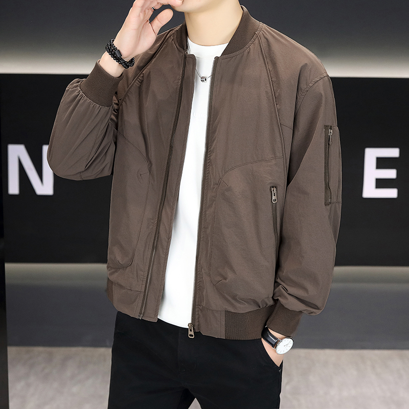 Men's Baseball Jacket 2026 New Spring and Autumn Trendy Casual Versatile Men's Jacket Double Cotton Workwear Top Men's Baseball Jacket 2026 New Spring and Autumn Trendy Casual Versatile Men's Jacket Double Cotton Workwear Top
