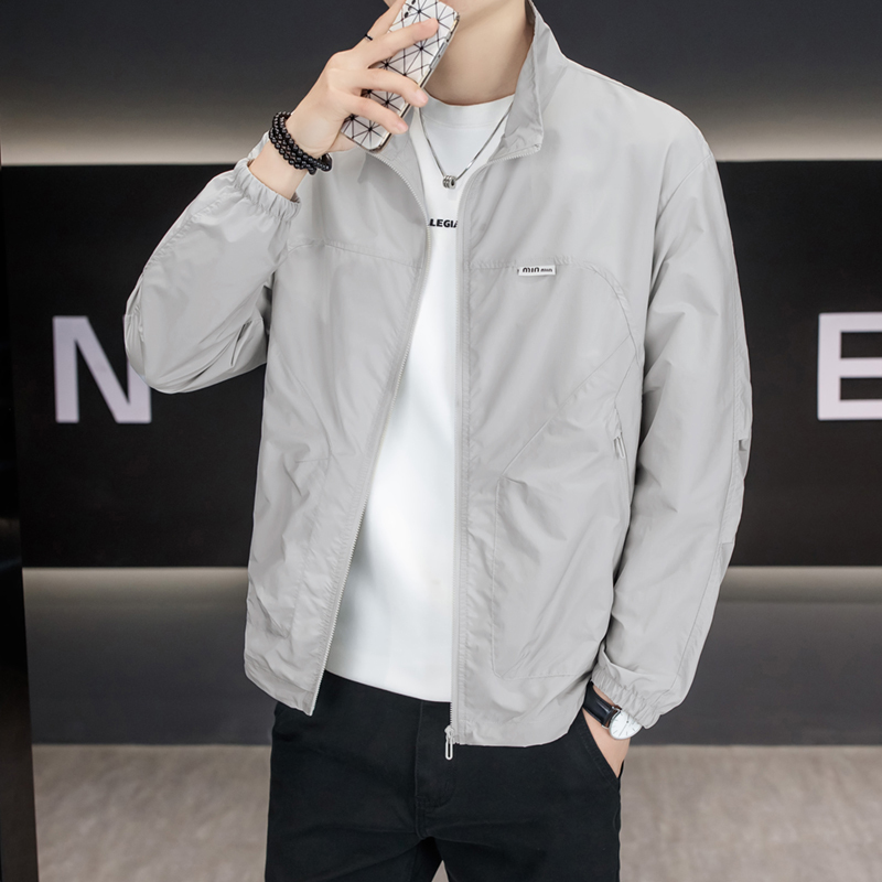 Men's Ice Silk Sun Protection Clothing Summer 2026 New Thin Stand-Up Collar Jacket Trendy Outdoor Cool-Feeling Jacket Top
