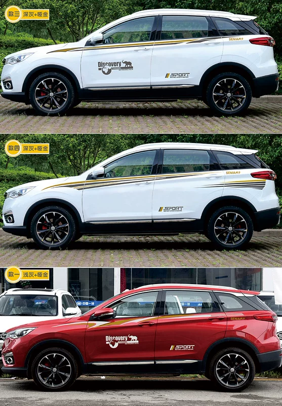 Dành riêng cho FAW Senya R9 sửa đổi cơ thể xe dán eo dòng dán cửa xe kéo hoa trang trí dải màu - Truy cập ô tô bên ngoài