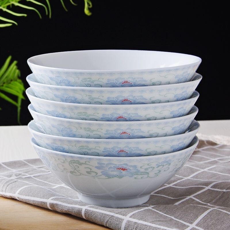 High-Appearance Value Vintage Underglaze Colored Hakka Kiln Conical Bowls, Nostalgic Food Bowls, Meat Bowls, Porridge Bowls, Noodle Bowls, Retro Commercial Use