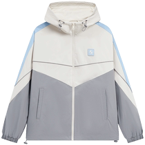 Xtep Sports Windbreaker Womens 2024 Spring New Contrast Color Loose Hooded Casual Jacket 976128150004