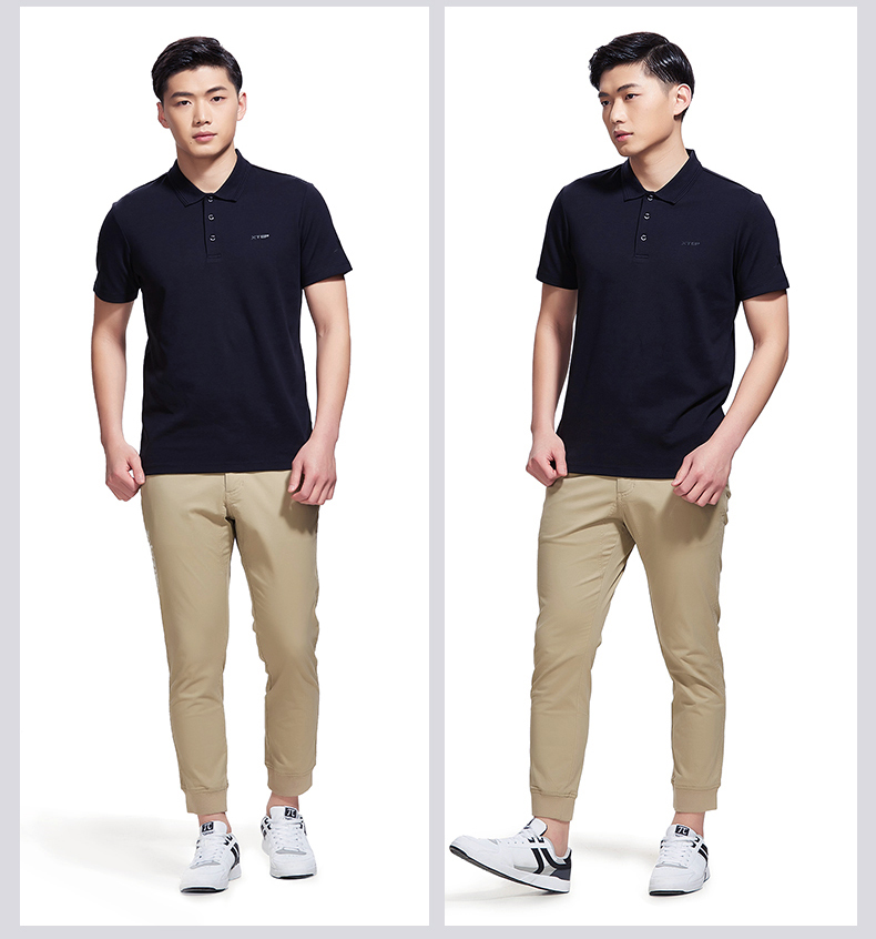 Bước đặc biệt áo sơ mi nam POLO hè mới Áo thun ngắn tay ve áo thoải mái thoáng khí áo thun nam đơn giản - Áo polo thể thao áo polo cao cấp