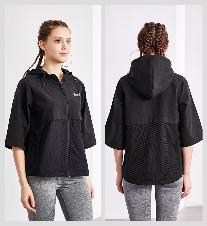Xtep của phụ nữ áo khoác thể thao đào tạo toàn diện single-layer áo gió mùa hè mới năm điểm tay áo thời trang thoải mái chạy tập thể dục áo khoác gió nam