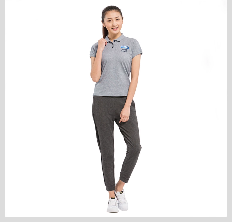 Xtep của phụ nữ thể thao T-Shirt mùa hè Polo áo thoải mái mềm nhẹ chạy ve áo T-Shirt