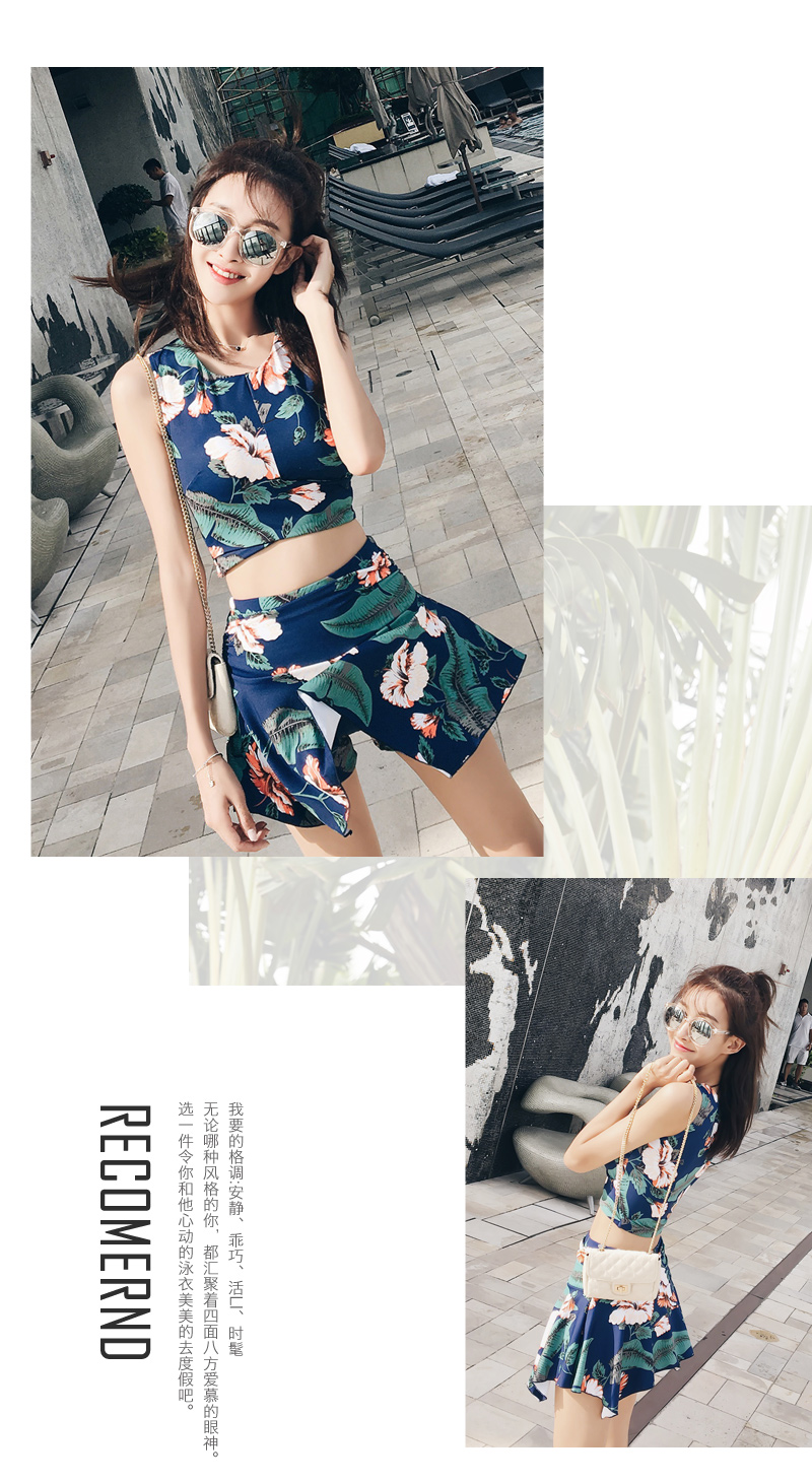 Cặp đôi đi biển ba mảnh chia váy bảo thủ có thể ra mắt quần nam đi biển quần bơi mùa xuân nóng bỏng - Vài đồ bơi 	set đồ đi biển đôi	
