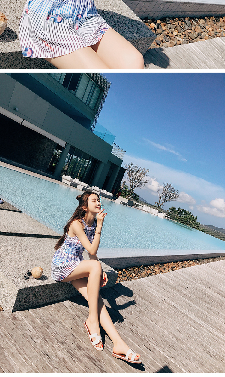 Thời trang áo tắm nữ 2018 mới lộng lẫy gợi cảm khoe ngực nhỏ thu nhỏ bảo thủ che bụng váy kiểu bơi xuân nóng bỏng - Bộ đồ bơi One Piece bikini liền thân