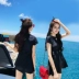 Bộ đồ bơi màu đen nữ xẻ ngực ba mảnh nhỏ tụ tập áo tắm gợi cảm kiểu váy sinh viên Hàn Quốc - Bộ đồ bơi hai mảnh đồ bơi nữ 2 mảnh Bộ đồ bơi hai mảnh