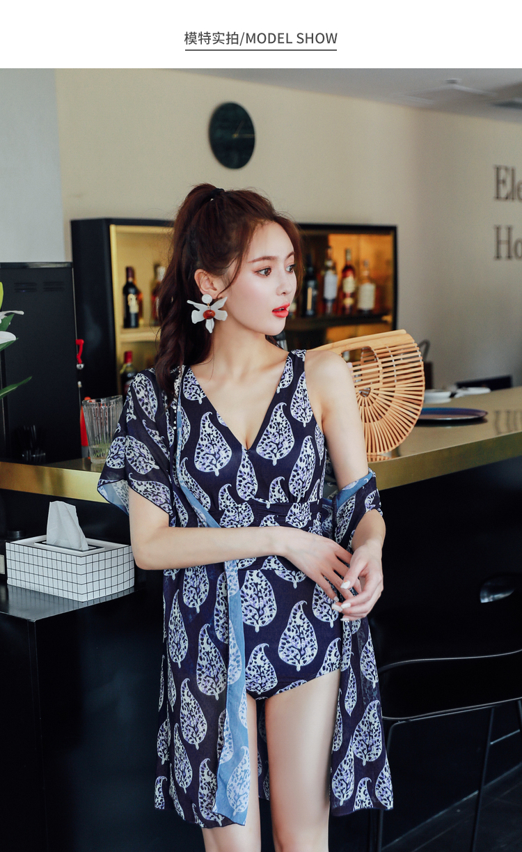 Áo tắm nữ Xiêm mỏng và che bụng bảo thủ ngực nhỏ tập hợp váy gợi cảm Hàn Quốc cũng tắm nước nóng mùa xuân Meishan - Bộ đồ bơi One Piece 	áo tắm liền thân cao cấp