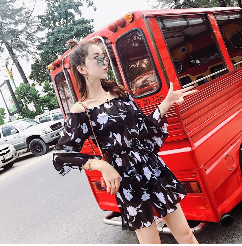 Bikini gợi cảm tụ tập áo tắm nhỏ tươi nữ bảo thủ che bụng thon váy đen từ vai áo tắm - Bikinis áo tắm sexy