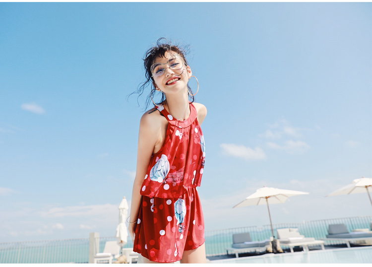 Đồ bơi nữ bảo thủ dễ thương chia áo tắm nhỏ tươi sinh viên Hàn Quốc ngực nhỏ tụ tập váy áo tắm sinh viên 	mẫu áo tắm 2 mảnh	