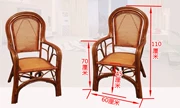 Ban công mây ghế nội thất ba mảnh ghế đơn giải trí wicker ghế cao trở lại thực sự nho nghiên cứu ghế mây - Bàn ghế ngoài trời / sân