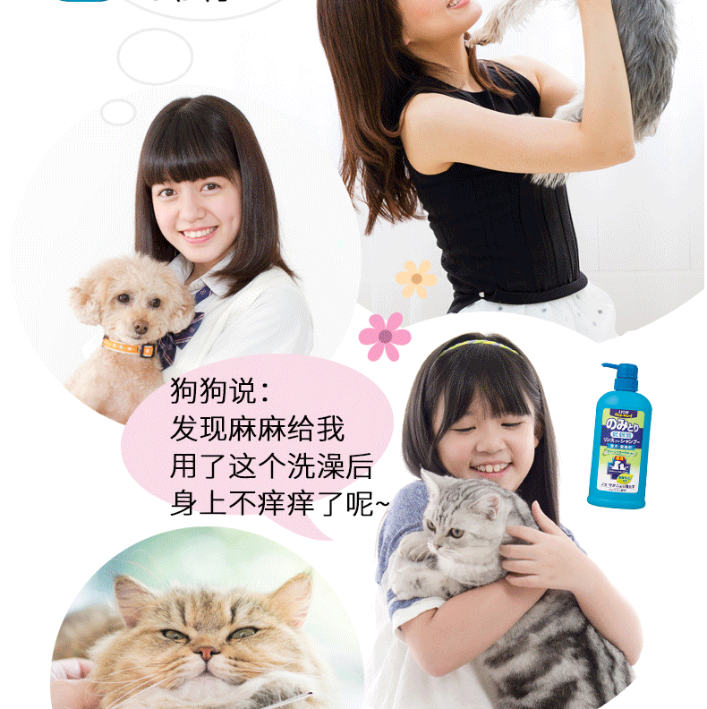 Nhật Bản vua sư tử LION thú cưng chó mèo phương pháp tắm sữa tắm Teddy tắm cung cấp chó con mèo gội đầu - Cat / Dog Beauty & Cleaning Supplies 	găng tay chải lông thú cưng	