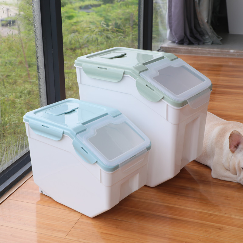 ins Dog Food Box Sealed Storage Bucket Cat Food Box Containing Dog Food Barrel Moisture Proof Fa Dou Teddy Pet Supplies