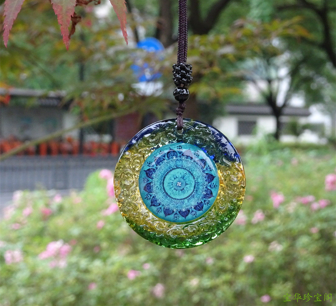 Vajrayogara Dzogchen Zun Sheng mantra wheel set Titanium steel pendant Treasure Koindrani mantra Moonlight Tathagata Mantra pendant