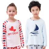 Осенняя детская пижама, хлопковый лонгслив для мальчиков, свободный крой