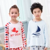 Осенняя детская пижама, хлопковый лонгслив для мальчиков, свободный крой