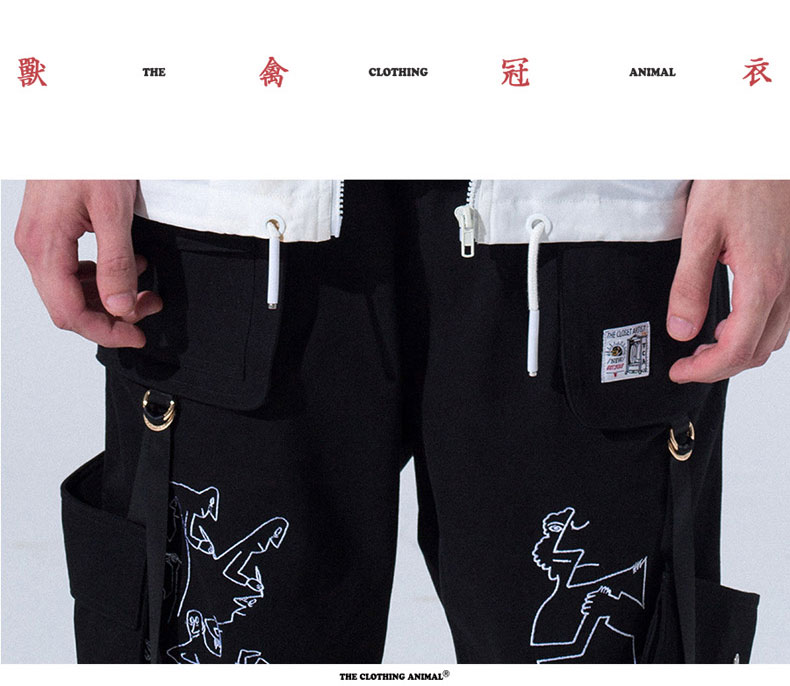 TCA ins siêu lửa dụng cụ thủy triều quốc gia Quần short phong cách Harajuku nam thủy triều thương hiệu băng lụa nam năm quần xu hướng lỏng lẻo quần áo thể thao