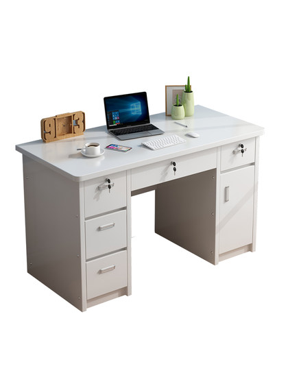 简约现代办公桌 写字台 台式电脑卓带锁带抽屉家用学生卧室小书桌