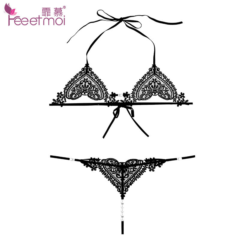 Feimu sex underwear Crotch open three-point passion suit free Japanese sexy transparent tease Japanese open file