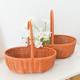 ins Windvine Woven Egg Basket Portable Picnic Fruit and Vegetable Storage Basket Woven Flower Basket Photo Props Decoration