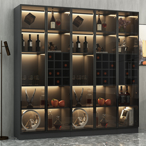 Wine cabinet Light luxury high-end household with lights Modern simple cabinet Living room wall minimalist glass door Small wine cabinet
