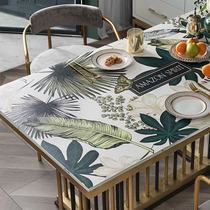 Fanju attitude flower and bird Nordic leather table mat tablecloth Advanced sense waterproof oil-proof anti-scalding leave-in coffee table table mat