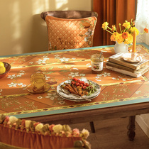 Fanju attitude hand-painted leather table mat American tablecloth Advanced sense waterproof and oil-proof wash-in anti-hot coffee table table mat