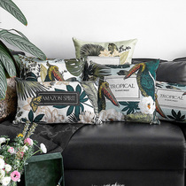 Fanju attitude Flower and bird American net red plant pillow cover Sofa waist pillow pillow Living room bedroom car backrest pad