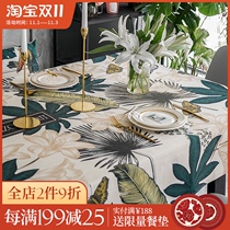 Fan Jing attitude flower and bird American tablecloth waterproof and oil-proof disposable tablecloth book table mat tea table mat rectangular fabric