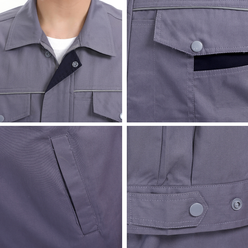 Workwear bộ của nam giới mùa hè mỏng ngắn tay điện cotton hàn chống cháy chống ngọn lửa hàn chịu mài mòn công nhân bảo hộ lao động tùy chỉnh