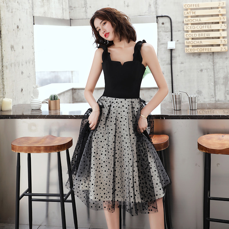 Evening dresses dresses 2021 new summer banquets small gowns black harnesses everyday can be worn in a long version in a foreign dress