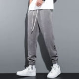 Вельветовые японские штаны, на шнурках, свободный прямой крой