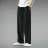 Штаны, осенние, китайский стиль, из хлопка и льна, оверсайз, свободный прямой крой