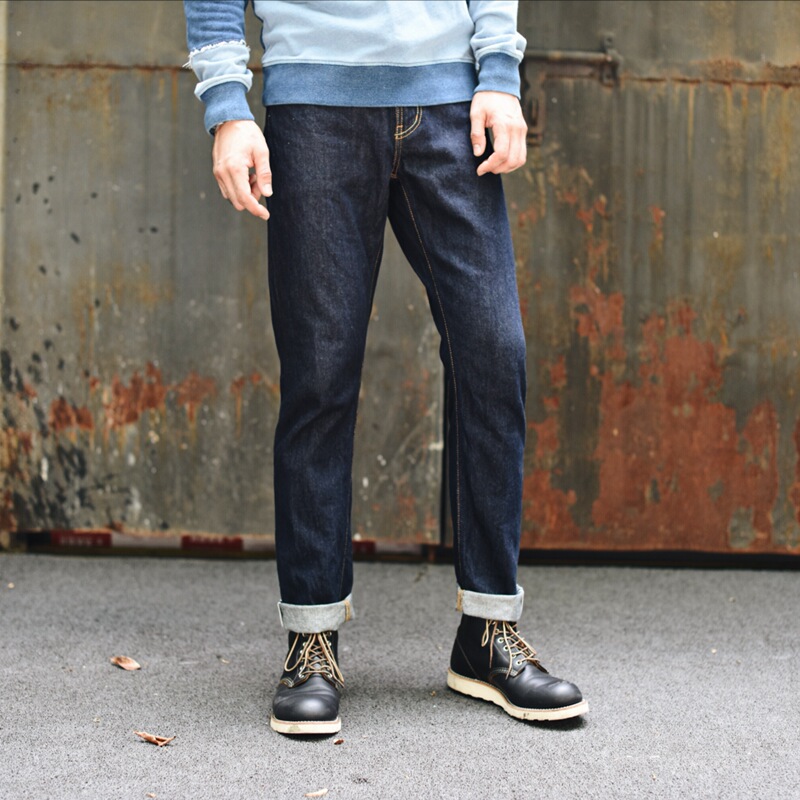 Zhanjiang 314Xx Xinjiang Cotton Zipper Jeans Men's Slim-Fit Trousers Trendy Men's Clothing Raw Denim Selvedge Denim