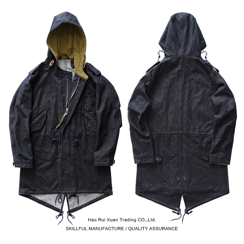 Dip Sauce M51 Fishtail Coat Denim Trench Coat Denim M1951 Parka Men's Coat Autumn
