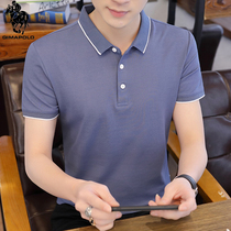 Paul flagship store official mens short-sleeved 2021 new t-shirt youth lapel cotton T-shirt ice silk Polo shirt