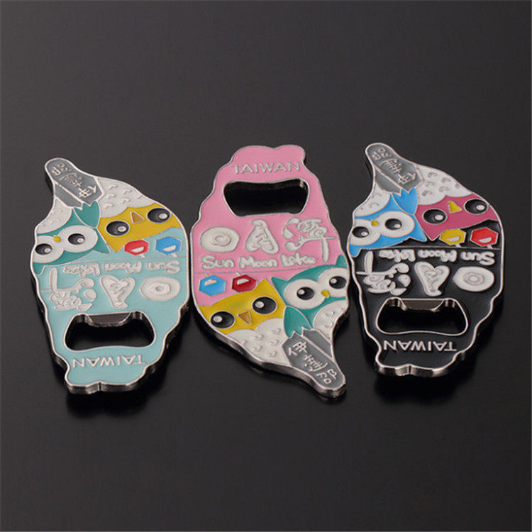 New metal enamel bottle opener refrigerator stickers custom custom-made creative multi-color three-dimensional pattern logo magnet