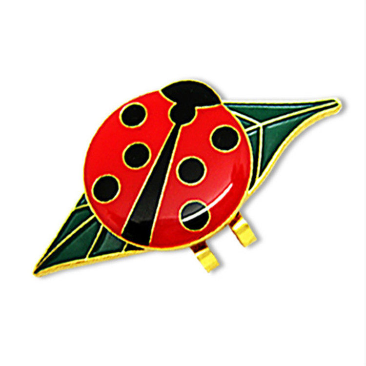 Golf cap clip seven-star ladybug ball mark mark mark with magnetic tape packaging can be customized
