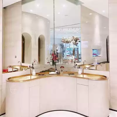 Customized handmade brass copper kitchen powder room, bathroom tub, one-body molding hotel B & B sink sink