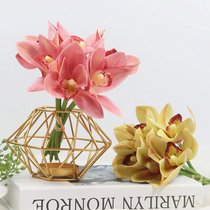  Simulation orchid feel small cymbidium bouquet table flower bathroom decoration decorative floral conference table lynx high quality fake flower