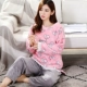 Bộ đồ ngủ nữ mùa thu đông mới Bộ đồ ngủ flannel dài tay dày phù hợp với phiên bản Hàn Quốc của phim hoạt hình nữ lông cừu san hô những kiểu đồ bộ đẹp