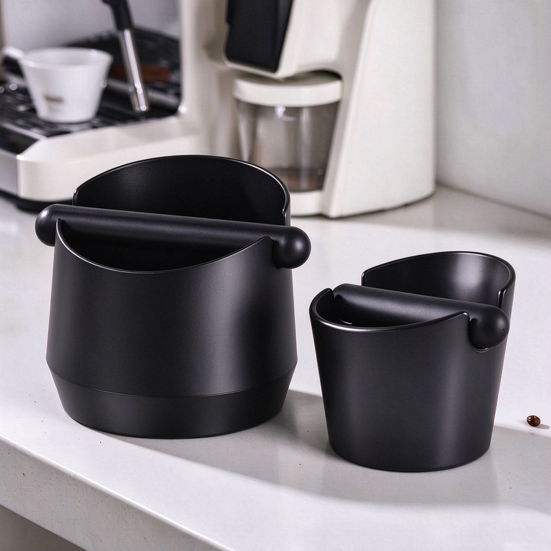 Mini Coffee Grounds Knock Box, Home Espresso Bar Knock Box, Coffee Grounds Disposal and Storage Tool