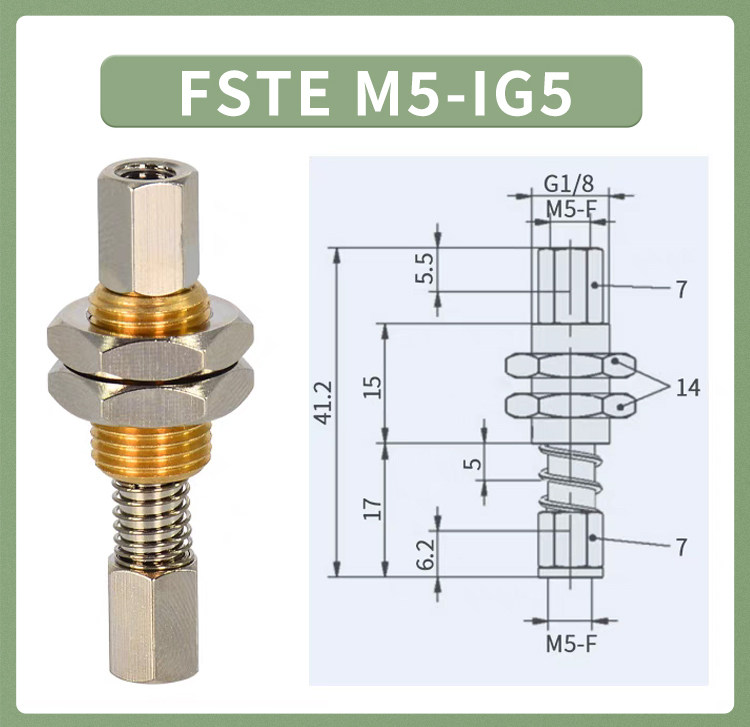 Вакуумные Чак 多种行程m3-ig 5 fste m5-ig 20带内/外弹簧缓冲垂直真空口金具