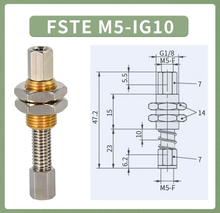 Вакуумные Чак 多种行程m3-ig 5 fste m5-ig 20带内/外弹簧缓冲垂直真空口金具