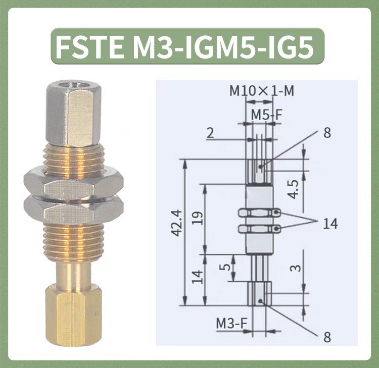 Вакуумные Чак 多种行程m3-ig 5 fste m5-ig 20带内/外弹簧缓冲垂直真空口金具