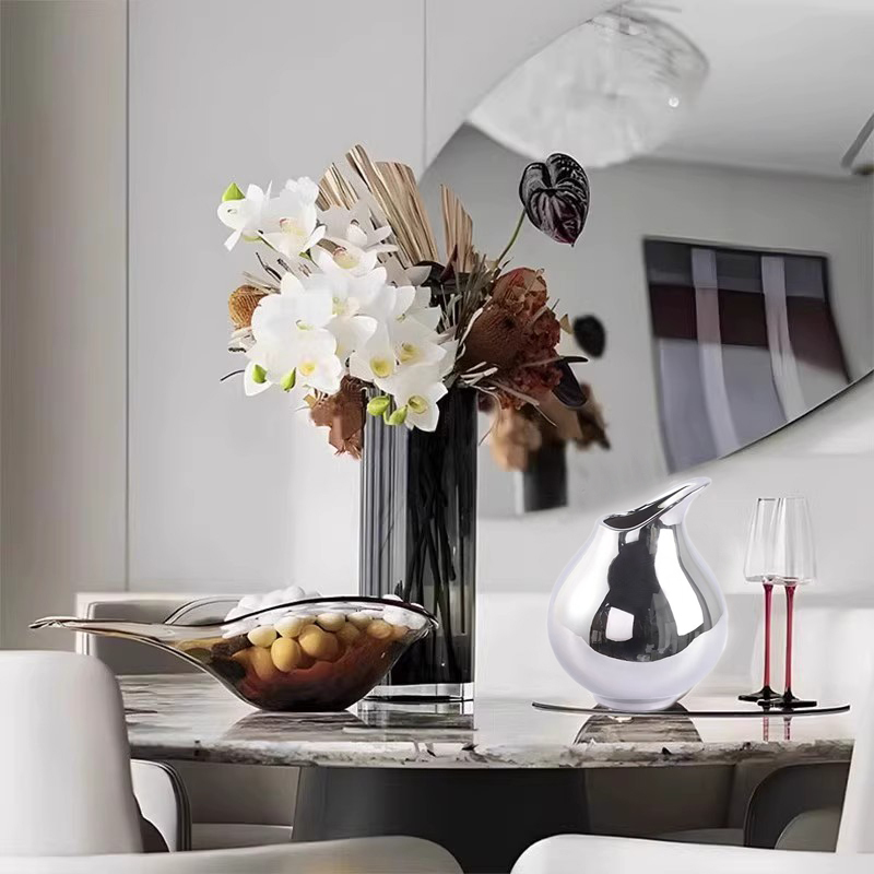 Modern Light Luxury Model Home Dining Table Kitchen Bar Counter Sales Office Hotel Decorative Floral Art Glass Fruit Plate Decoration Set Modern Light Luxury Model Home Dining Table Kitchen Bar Counter Sales Office Hotel Decorative Floral Art Glass Fruit Plate Decoration Set