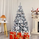 Рождественская елка для дома, упаковка 1,5/1,8/2,1/3 м, 4 зашифрованных белых флока, падающий снег, Рождественское скандинавское украшение