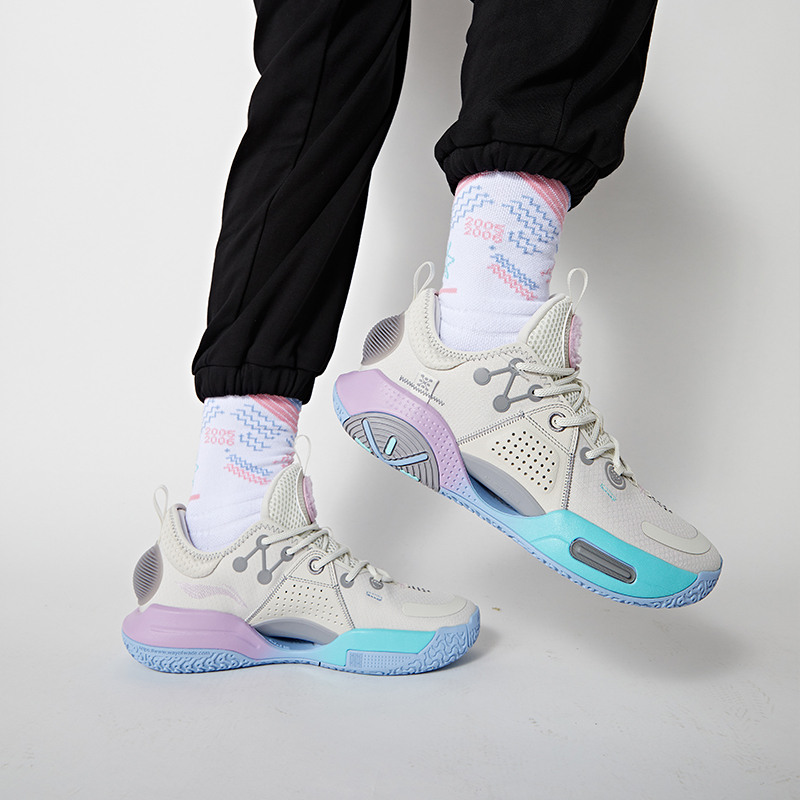 Li Ning Basketball Shoes Full City 9 Cotton Candy Youth Edition Wade New Men's Shoes Shock Absorbing Sneakers Real War Sneakers